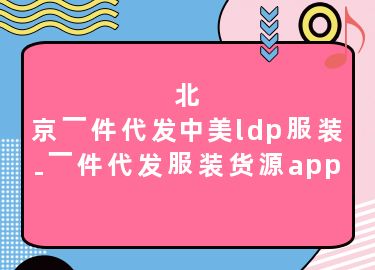 北京一件代发中美ldp服装-一件代发服装货源app